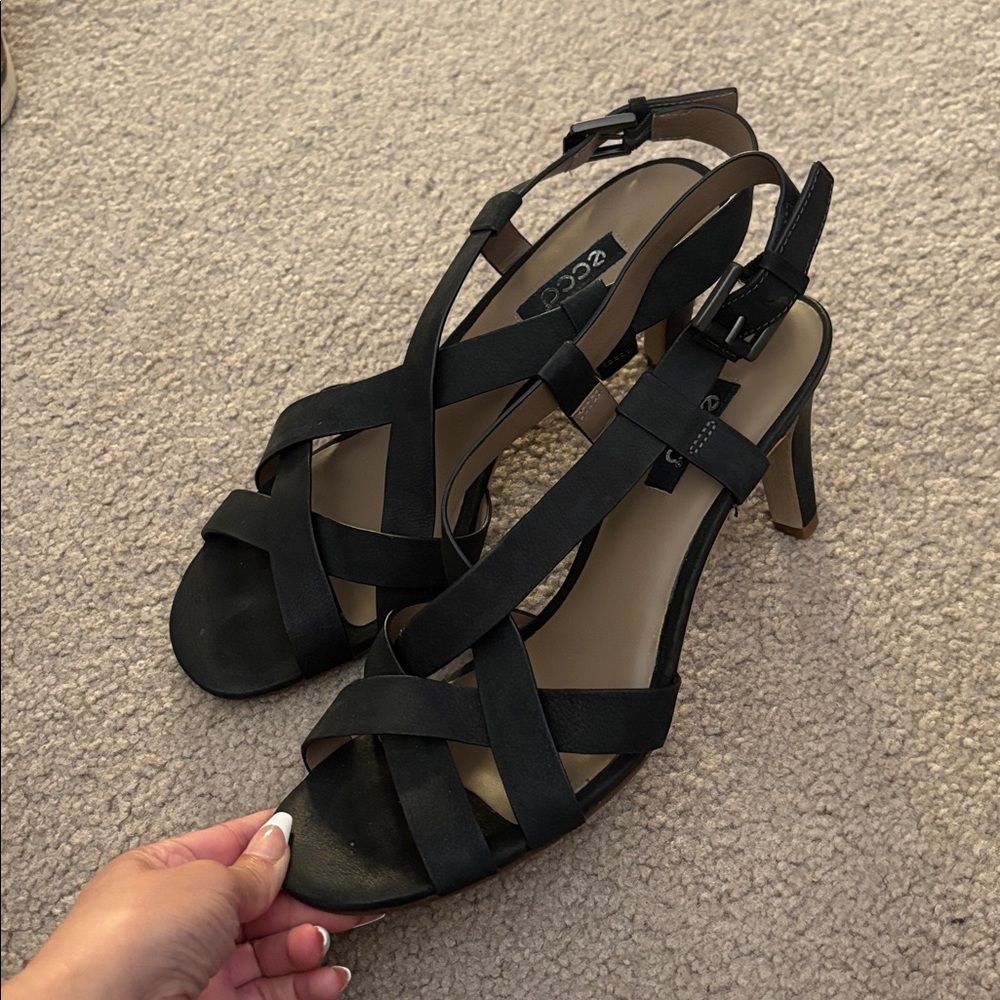 Ecco Black Strappy Sandals size 41